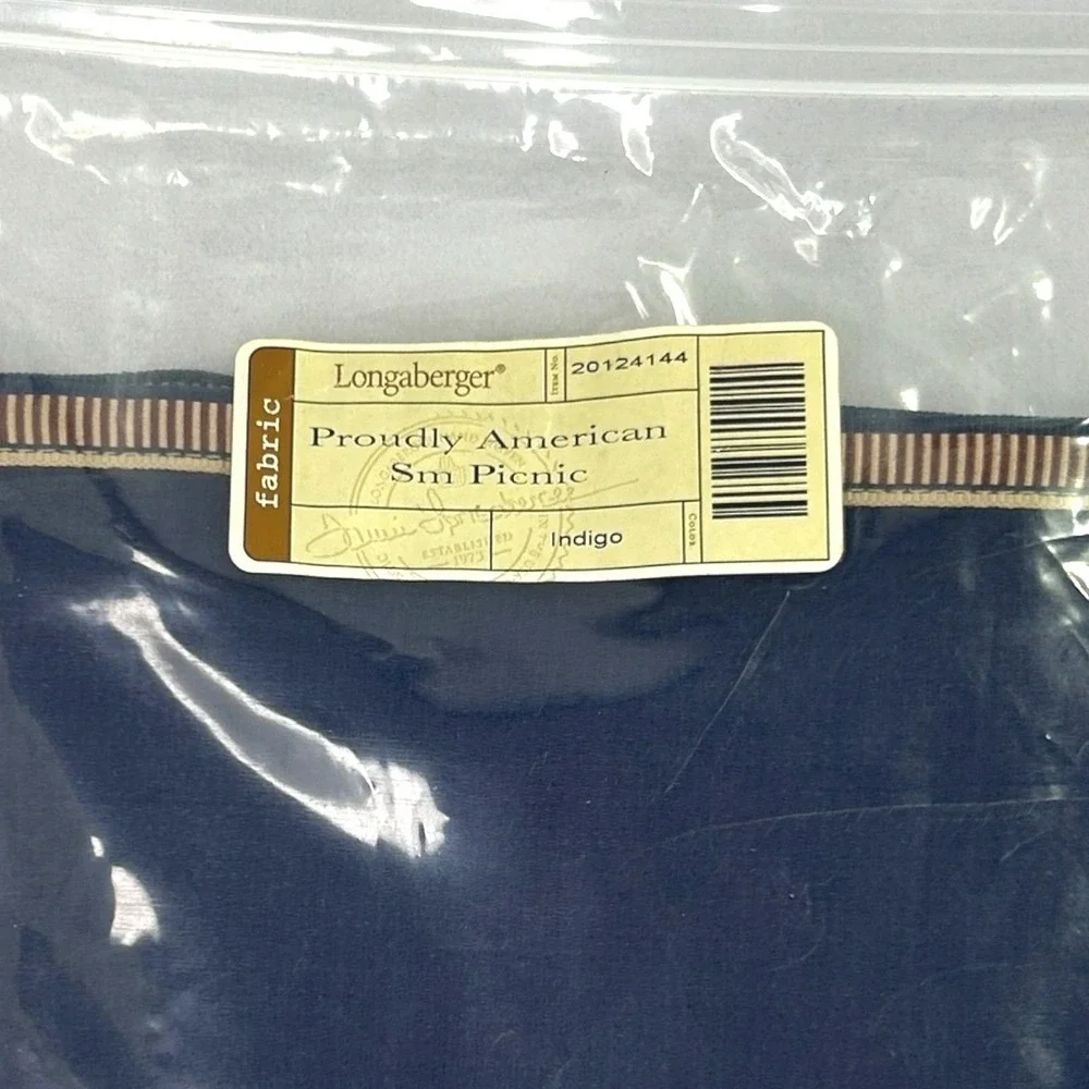 Longaberger Blue PROUDLY AMERICAN Fabric Liner Only For Small Picnic New